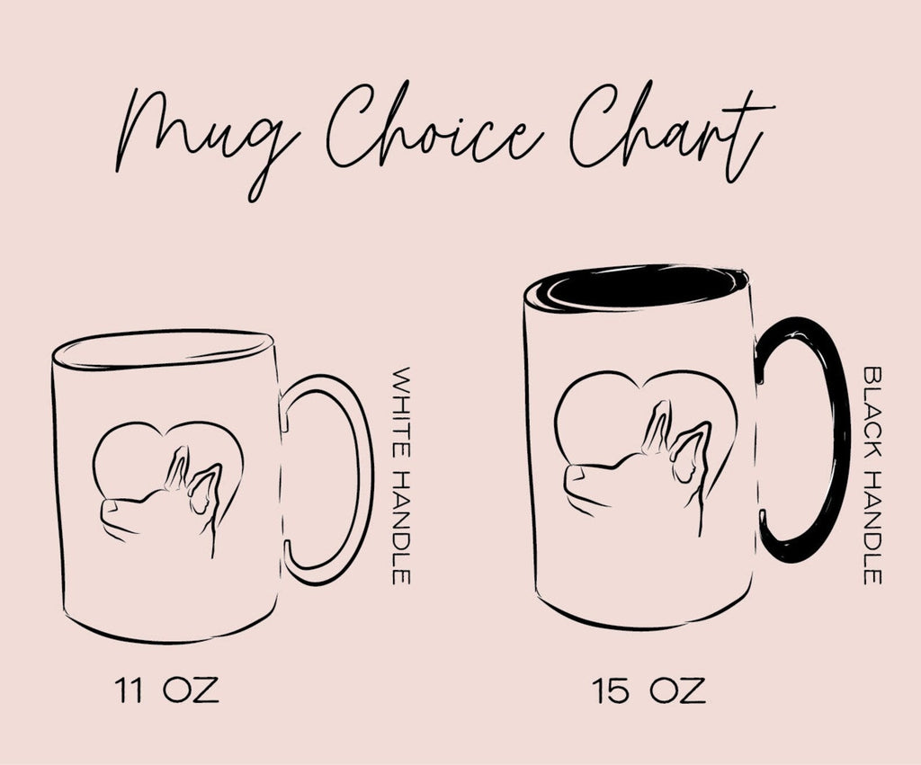 Mug Choice Chart - 11 oz White Handle or 15 oz Black Handle