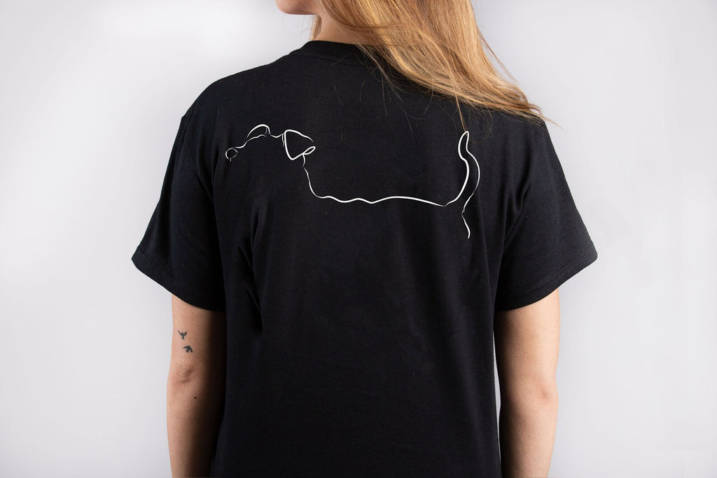 Front/Back Custom Side Profile Portrait with Tail Dog, Cat, or Other Pet Unisex T-Shirt