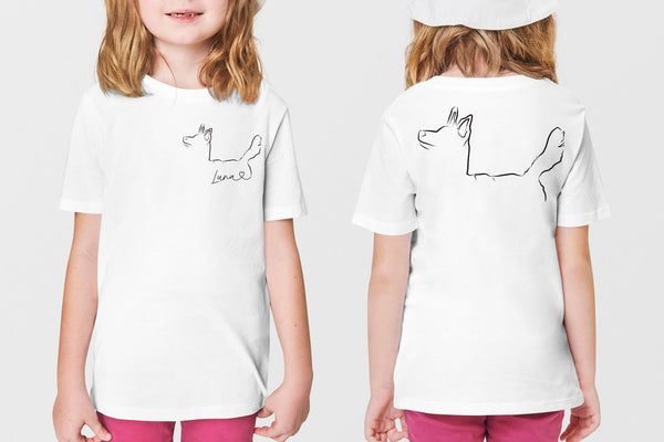 INFANT, TODDLER, or YOUTH Custom Side Profile with Tail Pet Outline Kid's T-Shirt