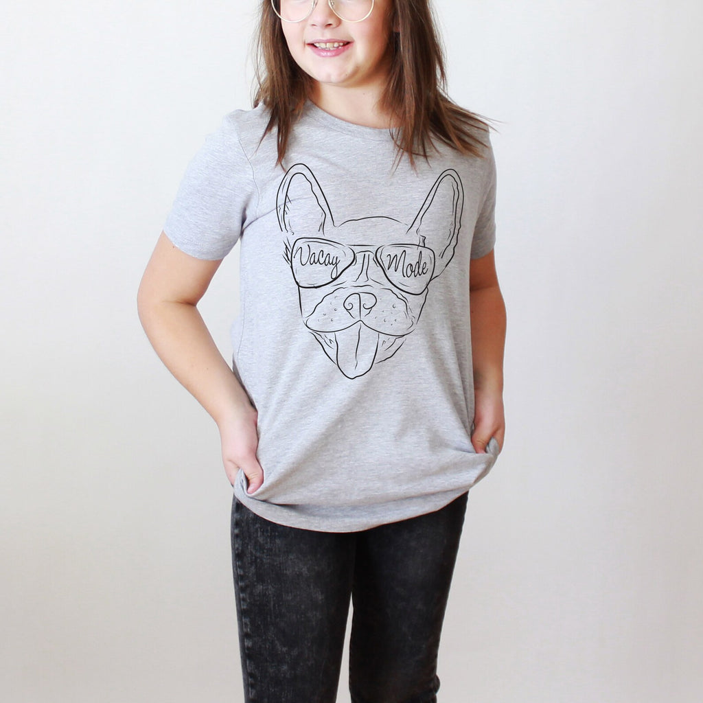 INFANT, TODDLER, or YOUTH Custom Full Face Pet Portrait with Vacay Mode Glasses Kid's T-Shirt