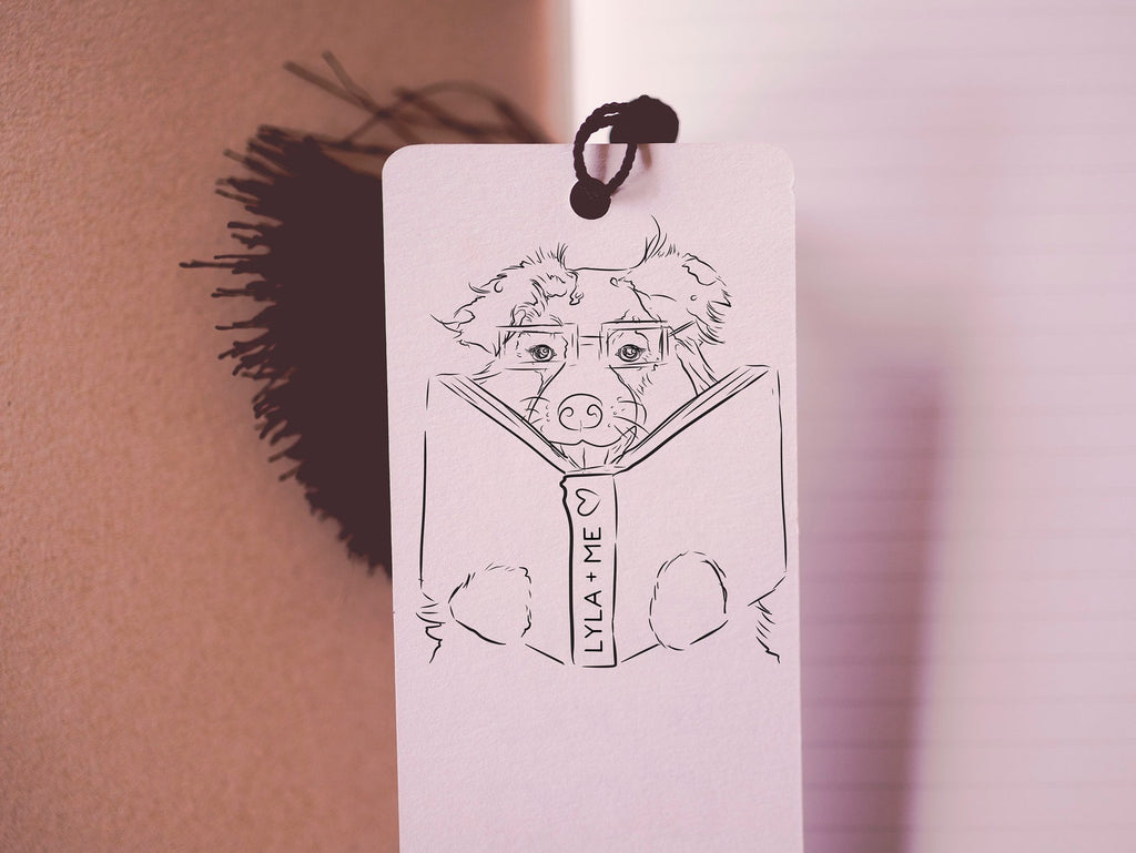Custom Dog, Cat, or Other Pet's Full Portrait with Book Bookmark