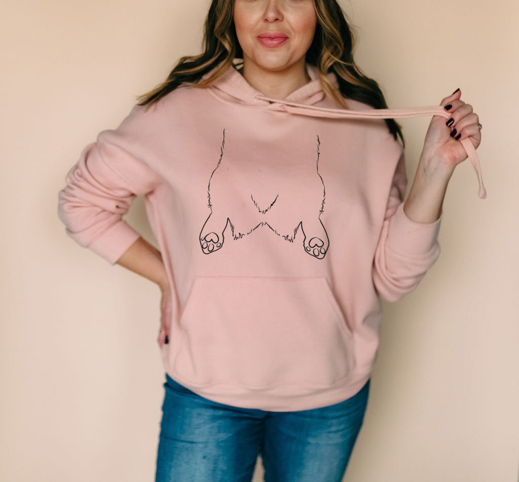 BIG SPLOOT Custom Sploot Outline and Name Dog Cat or Other Pet Paws and Leggies Unisex Sweatshirt