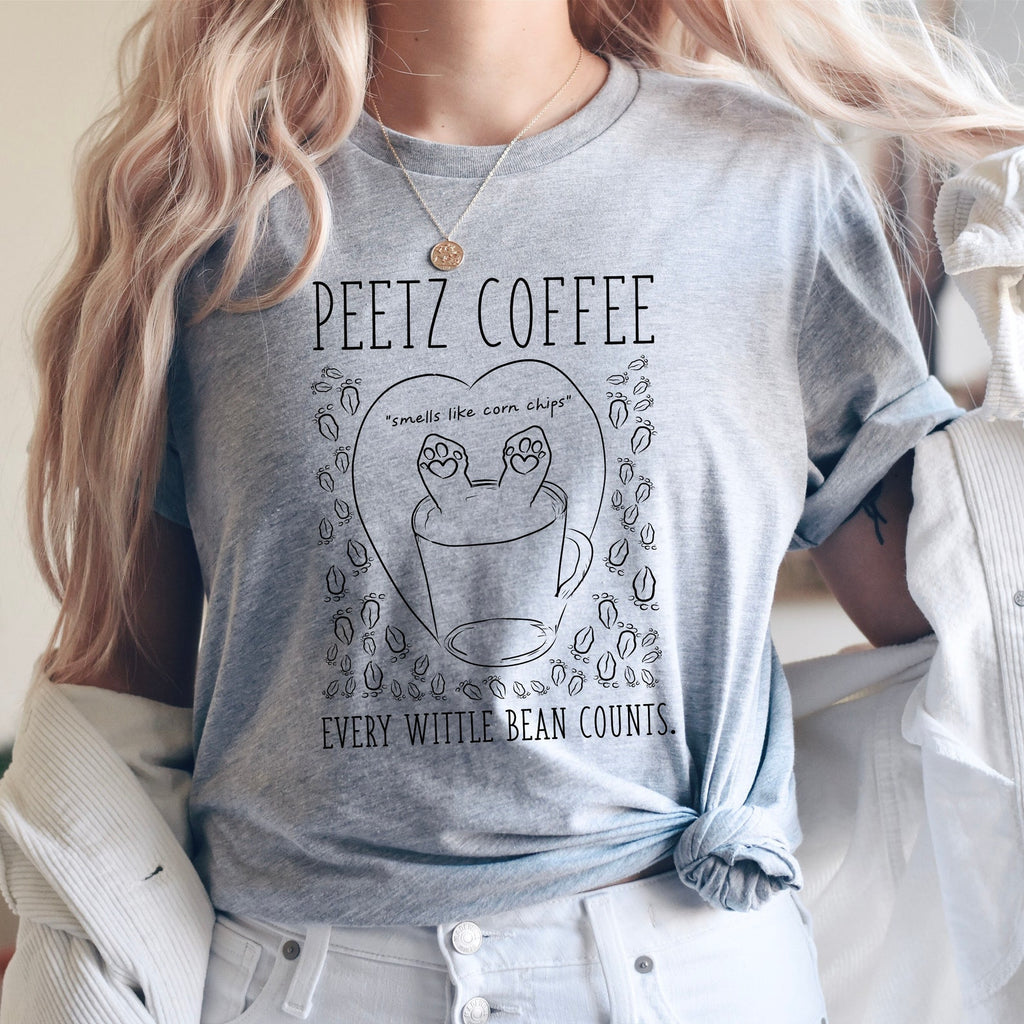 Peetz Coffee Every Wittle Bean Counts Funny Unisex T-Shirt