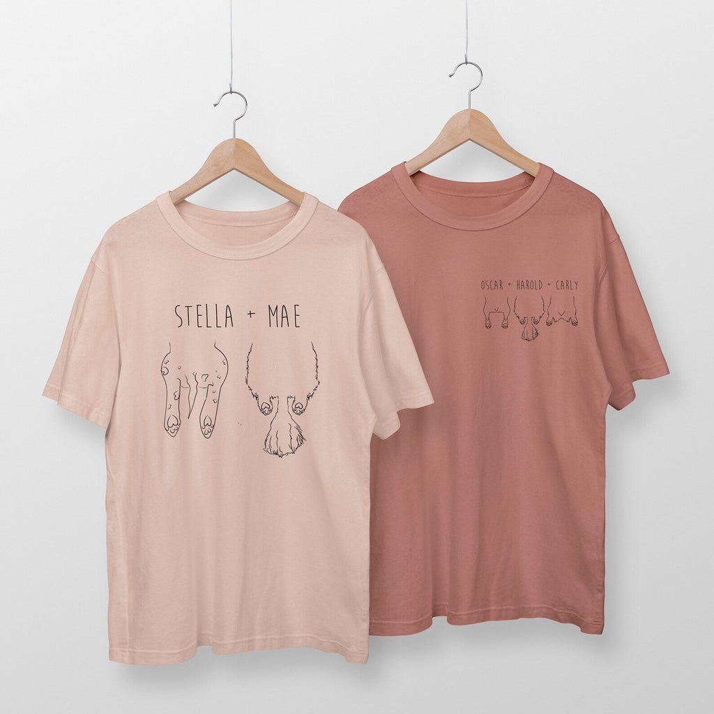 Custom Side by Side Sploots and Names Tattoo Inspired Outline Unisex T-Shirt