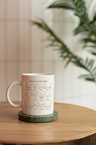 Sploots of the World Diagram Cute Sploot Outlines Tattoo Inspired Mug