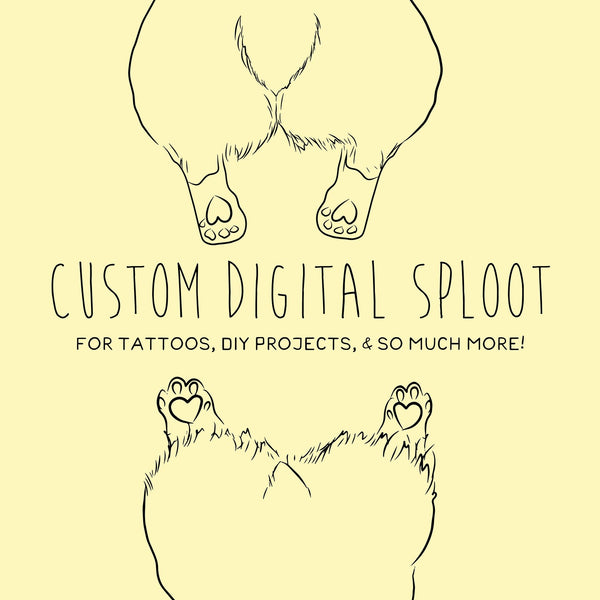 Custom Sploot Print Design Fee for Tattoos, DIY Projects, Etc.
