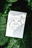 Custom Full Face Pet Portrait with Name Wall Art Print