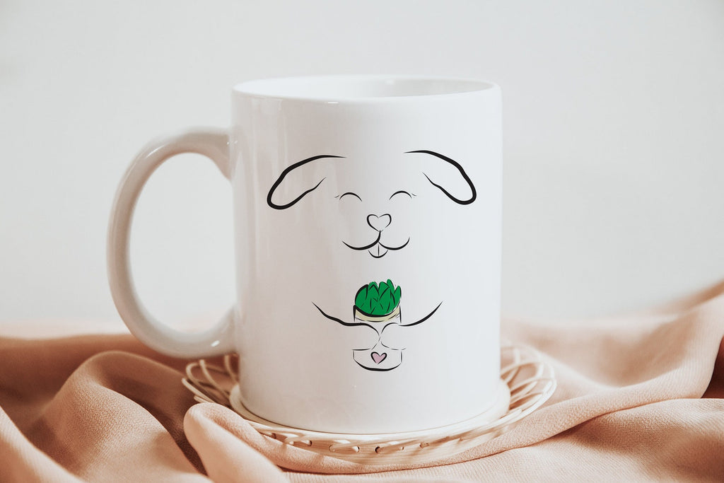 Dog or Cat With Succulent Plant Self Care Comfort Coffee Mug