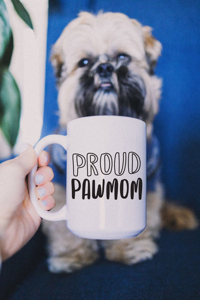 Proud Pawmom or Pawdad Mug Coffee Cup for Pet Parent