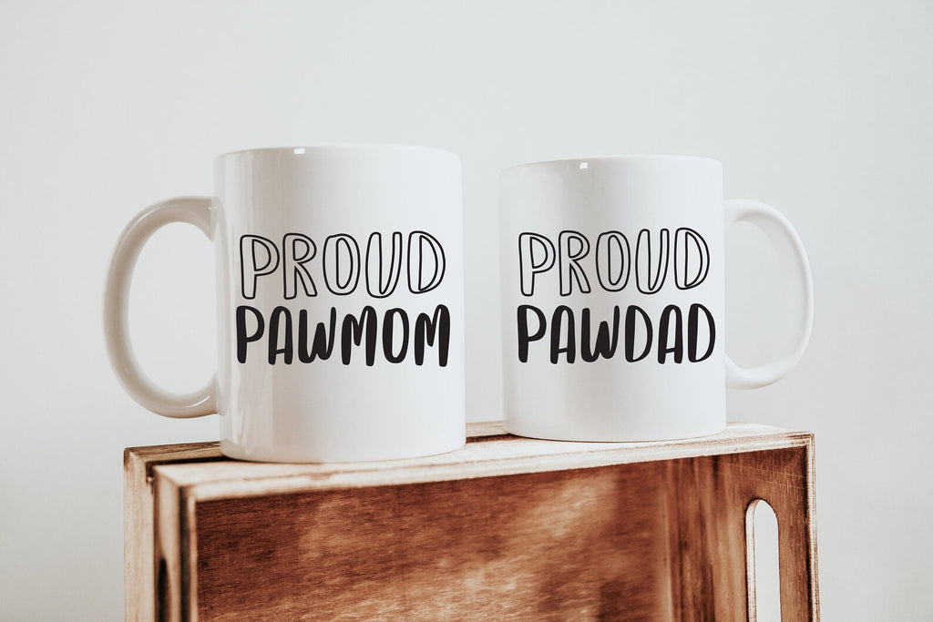 Proud Pawmom or Pawdad Mug Coffee Cup for Pet Parent