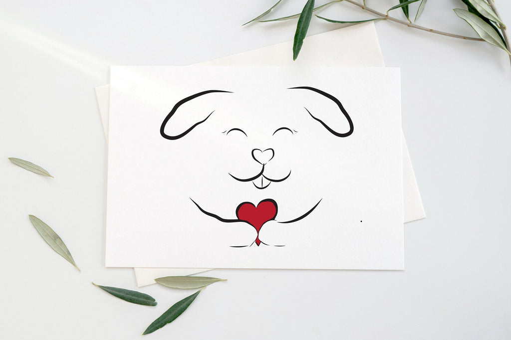 Dog or Cat With Heart Wall Art Print