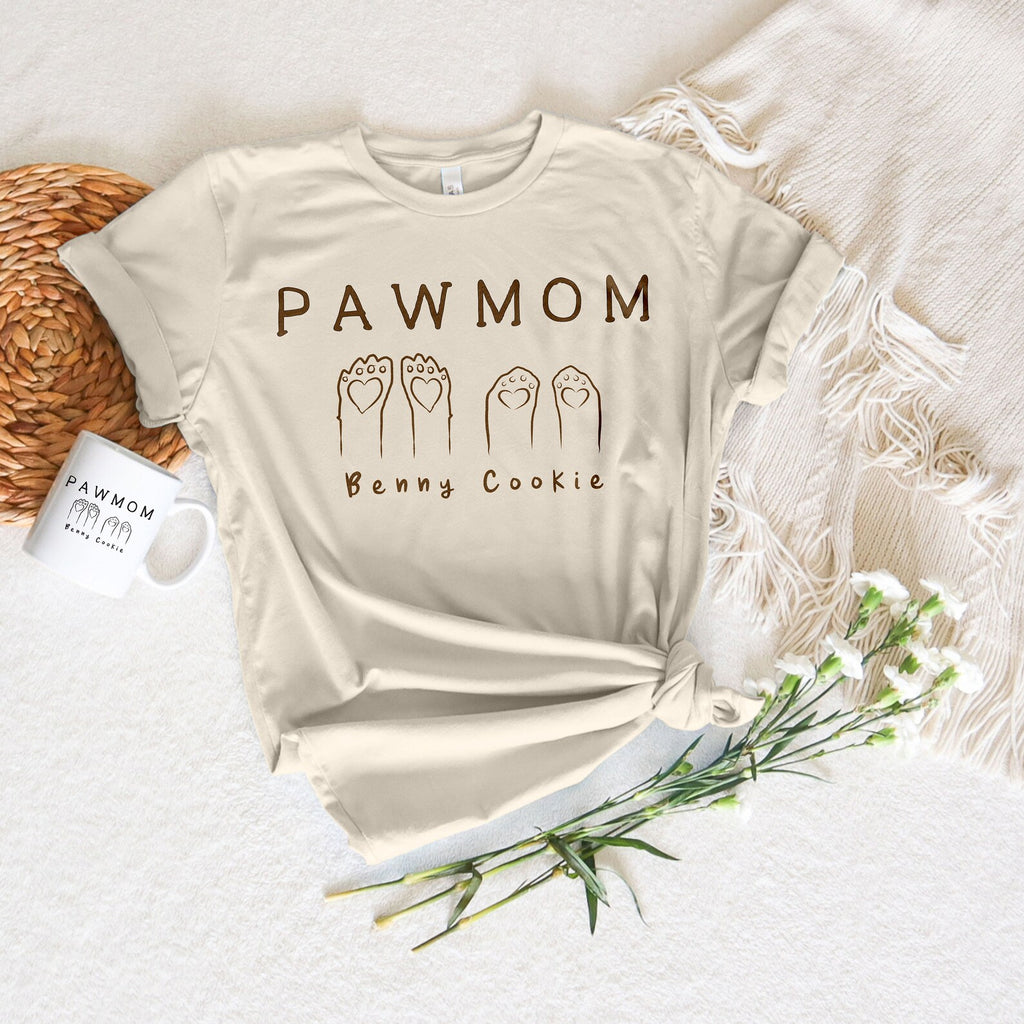 Pawmom Customized Personalized Paws with Names Unisex T-Shirt