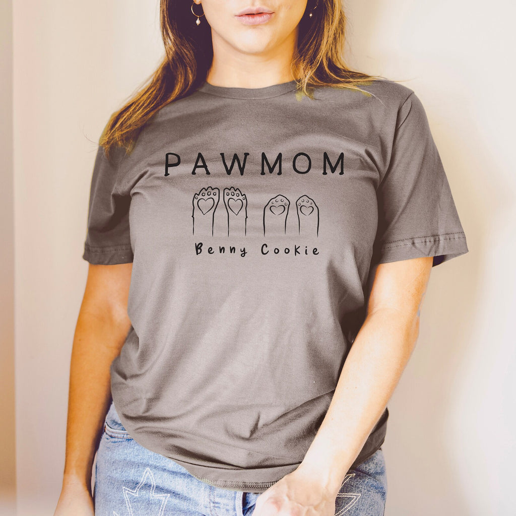 Pawmom Customized Personalized Paws with Names Unisex T-Shirt