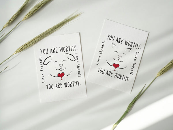 You are Worthy Love Thyself Dog or Cat Wall Print