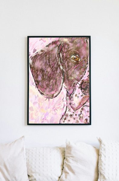 Pink Glow Pet Portrait Painting of Your Dog, Cat, or Other Pet