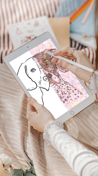 Custom Digital Coloring Page Pet Portrait for Procreate, Illustrator, Sketchbook, and More!