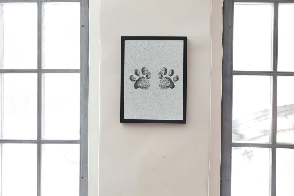 Custom Memorial Paw Print Concrete Impression Wall Art Print