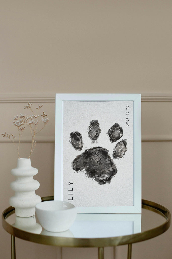 Custom Watercolor Paw Wall Art Print