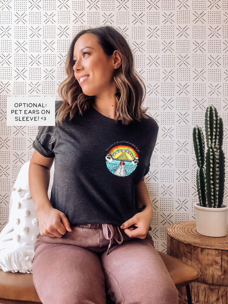 Bella + Canvas Rainbow Bridge Tee in Black with Optional Pet Ears