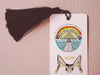 Custom Full Color Rainbow Bridge Cat, Dog, or Other Pet Ears Bookmark  with Halo Cat