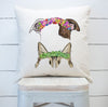 Custom Full Color Dog, Cat, Or Other Pet Ears Outline Tattoo Inspired Pillow with Pet Ears Stacked