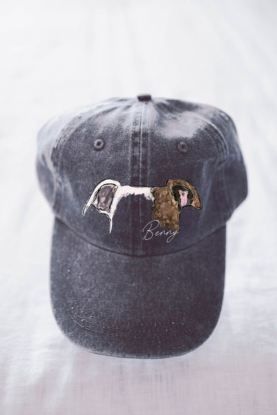 Custom Full Color Dog or Cat Other Pet's Tattoo Inspired Mom Baseball Hat in Charcoal Gray