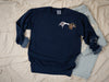 Custom Comfort Colors Full Color Cat or Dog Ears Sleeve Sweatshirt in Navy