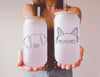 Custom Faux Embroidered Animal Ears 16 oz or 20 Oz Can Cup with Side by Side Dog and Cat Ears with Personalized Names