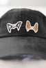 Personalized Full Color Faux Stickers Pet Ears Baseball Hat with Two Dogs Side by Side with Custom Name