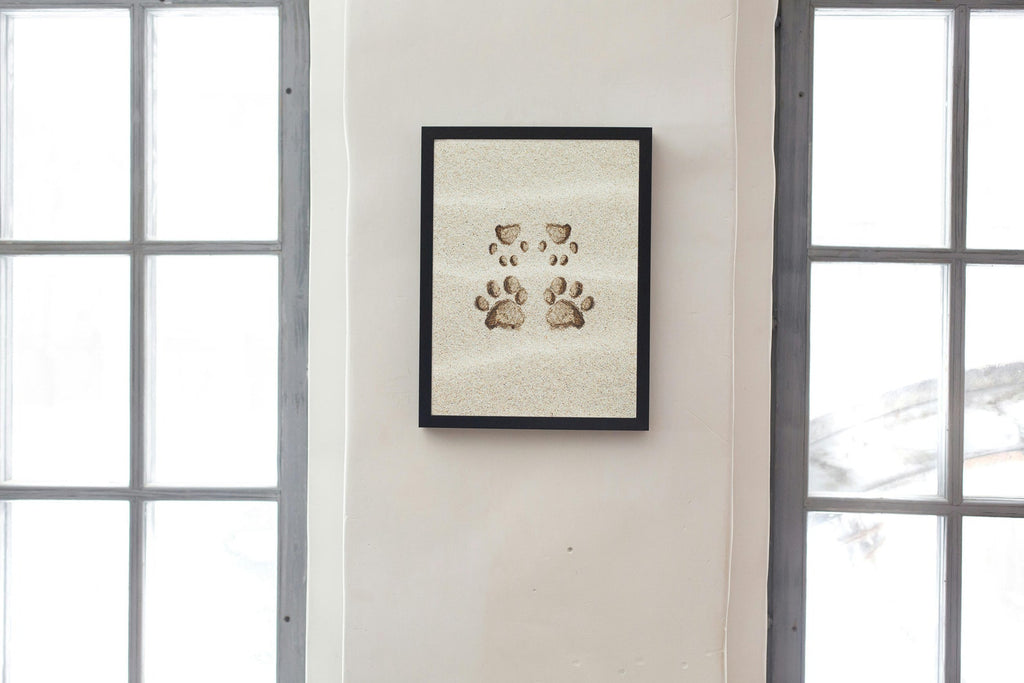 Custom Multiple Paw Prints in the Sand Wall Art Print