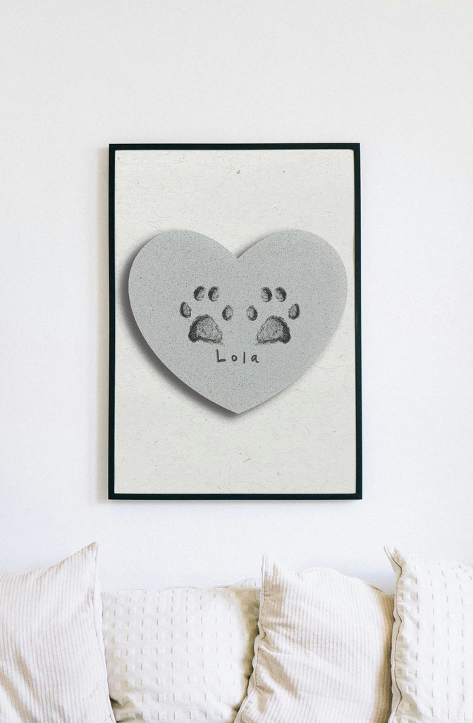 Custom Memorial Paw Print Impression Wall Art Print