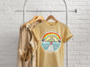 Comfort Colors Rainbow Bridge Graphic Mustard Yellow Tee With Optional Custom Pet Ears 