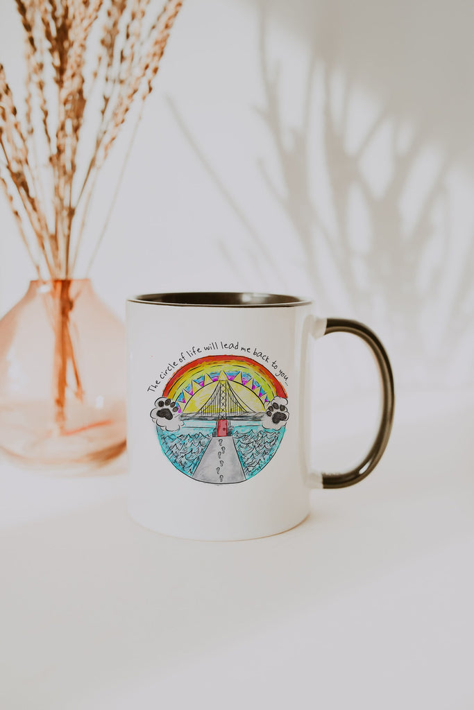 Memorial Rainbow Bridge In Memory Pet Comfort Coffee Mug with Black Handle