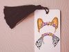 Custom Full Color Dog, Cat, or Other Pet Ears Bookmark with Flower Crowns