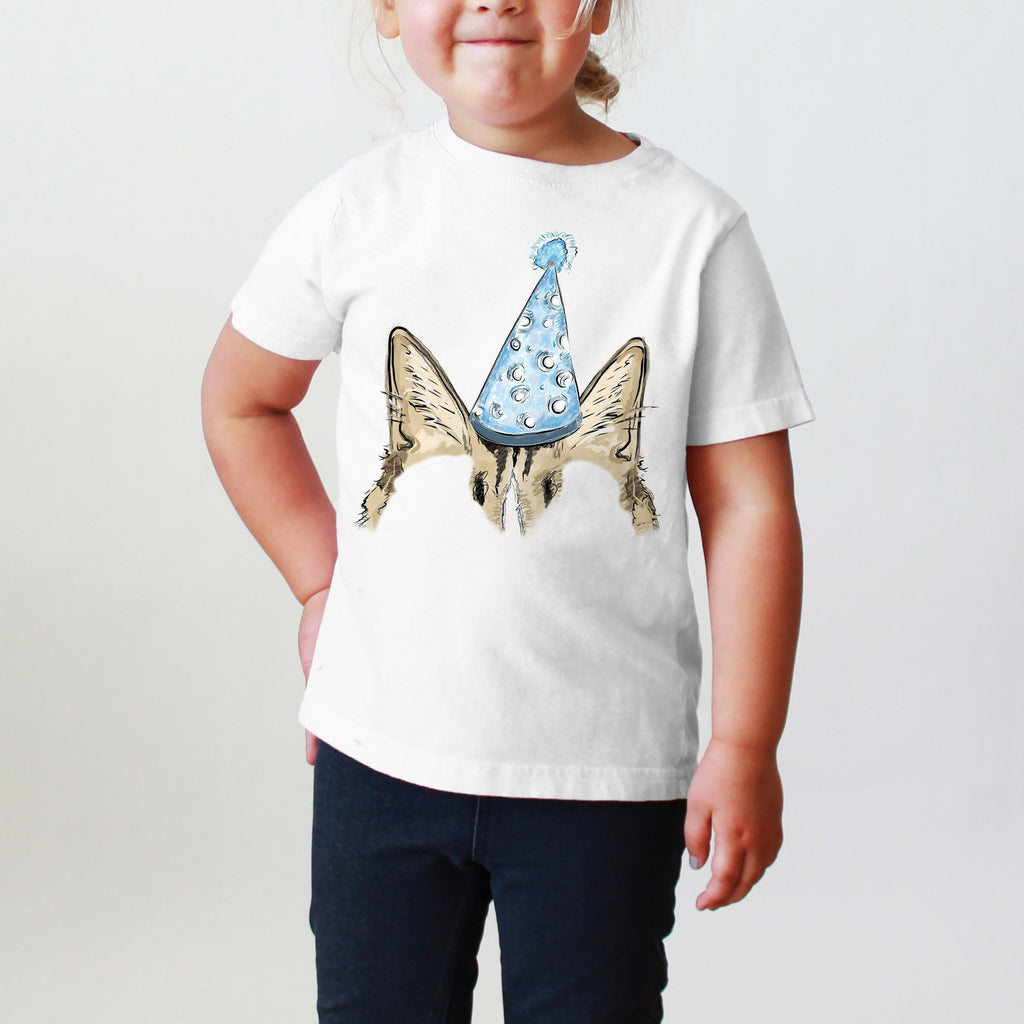 INFANT, TODDLER, or YOUTH Personalized Full Color Custom Pet Ears Birthday Tee in White with Cat