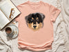 Now in Color! - Comfort Colors Personalized Full Face Pet Portrait T-Shirt - In Peach