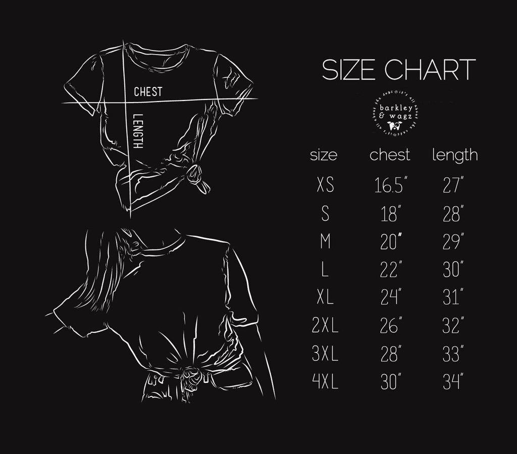 Barkley & Wagz Size Chart - Raglan Tees