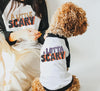 A Little Scary or A Lotta Scary Halloween Human Dog Matching Raglan Set in Black and White