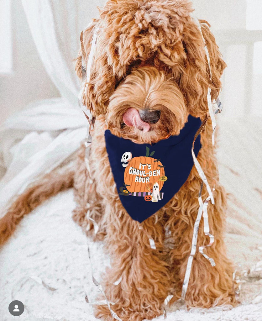 It's Ghoul-den Hour Halloween Themed Bandana in Navy