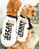 Halloween Themed Name Dog Raglan Matching Pet T-Shirt Set in Black and White