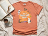 It's Ghoul-den Hour Unisex T-Shirt With Optional Custom Pet Ears in Pumpkin Color