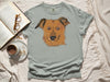 Now in Color! - Comfort Colors Personalized Full Face Pet Portrait T-Shirt in Sage Green