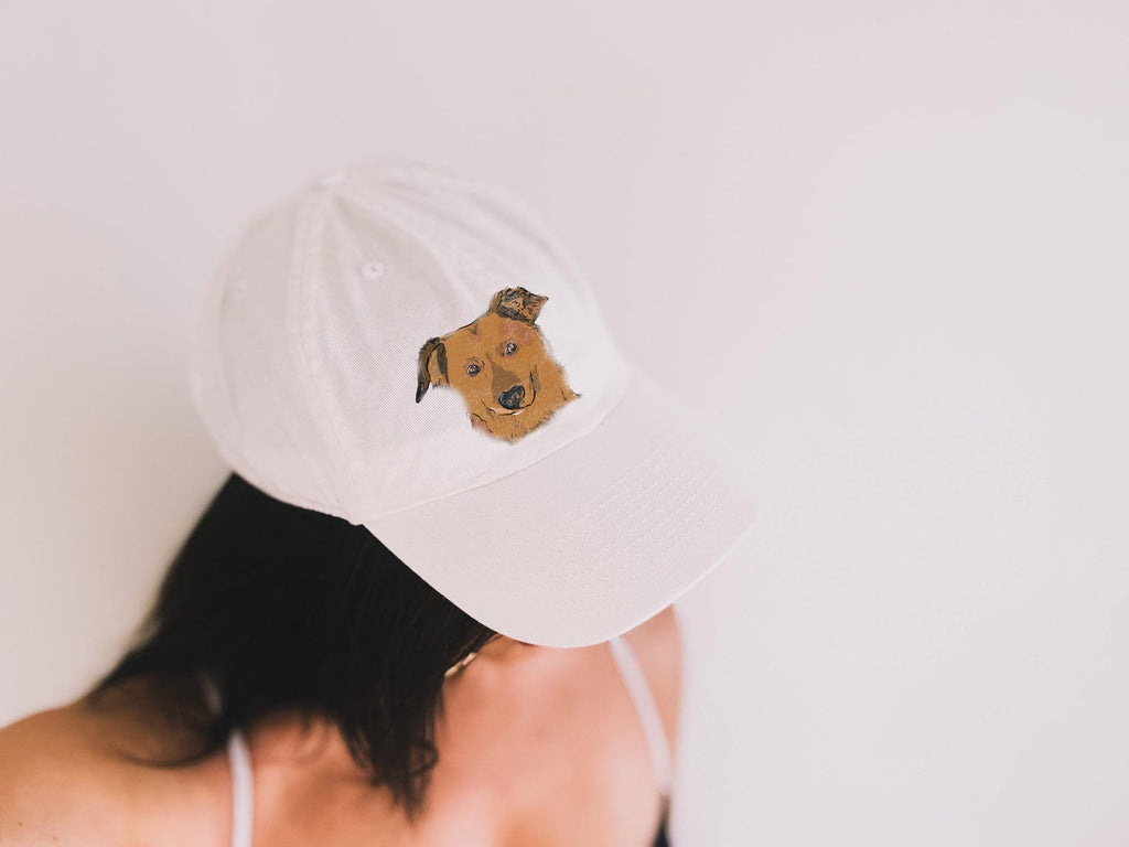 Personalized Vintage Style Full Face Pet Portrait Baseball Hat Cap