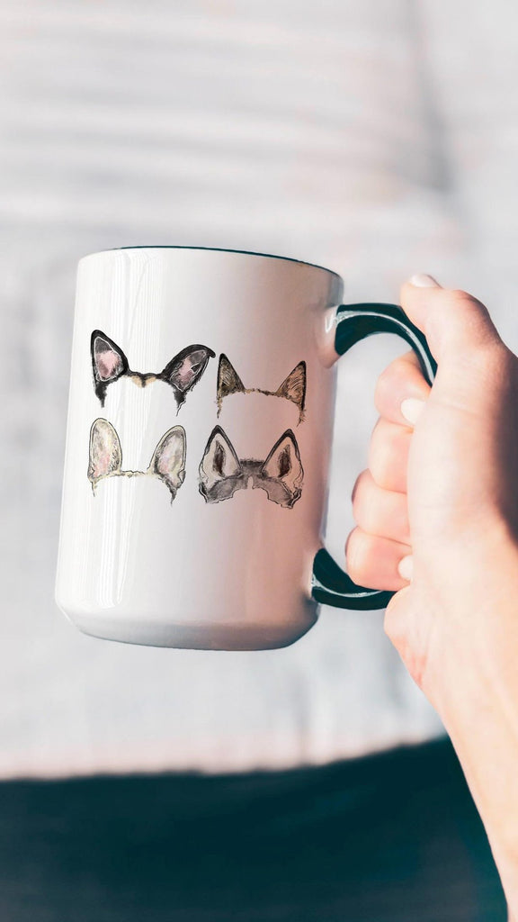 Custom Full Color Multiple Dog, Cat, or Other Pet Ears Coffee Mug