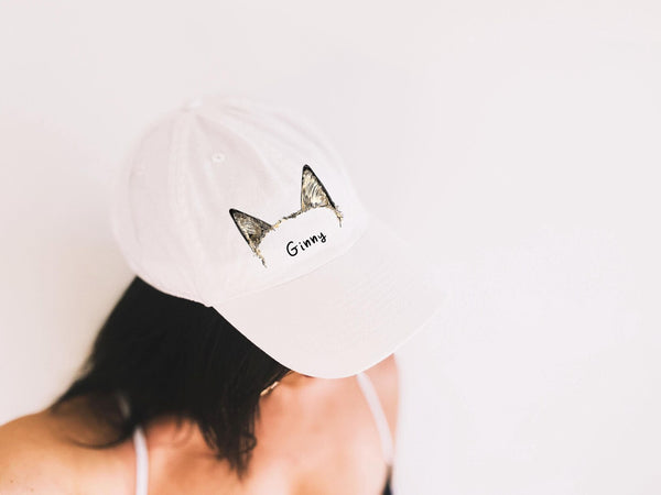 Custom Full Color Dog or Cat Other Pet's Tattoo Inspired Baseball Hat in White