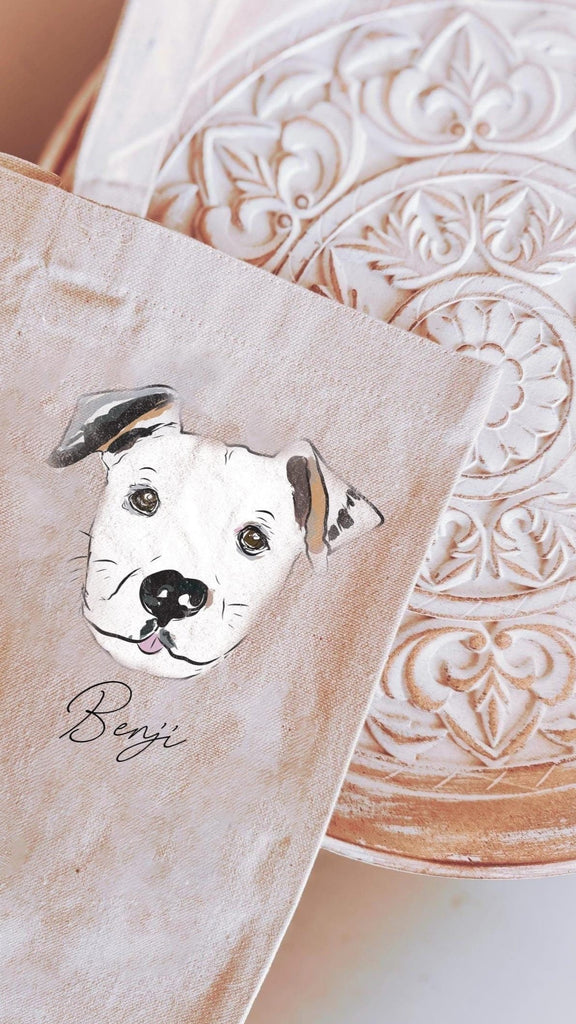 Full Color Dog, Cat, or Other Pet Full Face Front and Back Custom Tote Bag with Jack Russell 