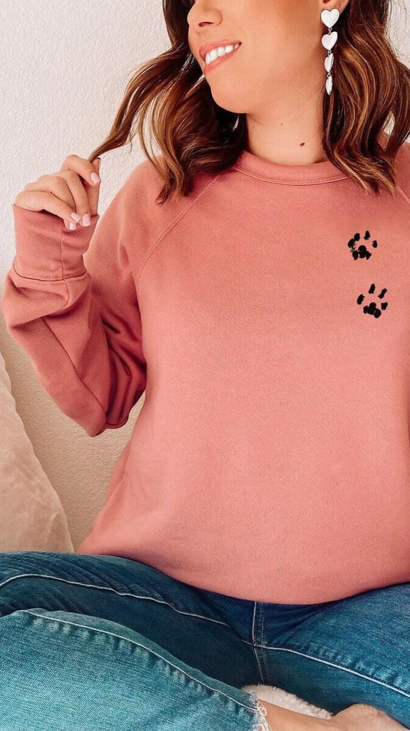 Custom Paw Prints Bella + Canvas Sweatshirt in Mauve