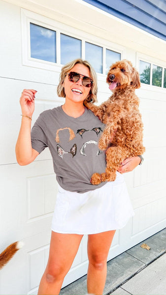 Now in Color! - Comfort Colors Custom Pets Ears Unisex T-Shirt in Charcoal with Multiple Pets