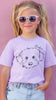 INFANT, TODDLER, or YOUTH Custom Full Face Pet Line Art T-Shirt in Orchid Lilac Purple