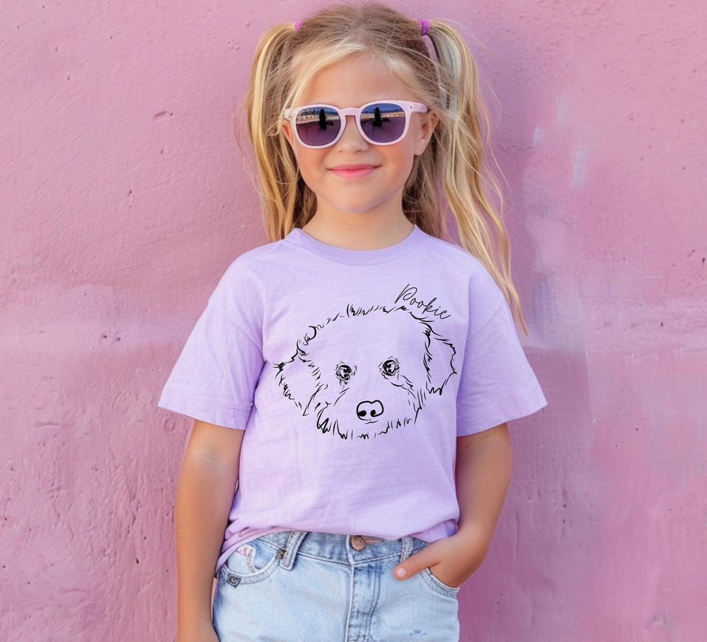 INFANT, TODDLER, or YOUTH Custom Full Face Outline T-Shirt Top in Orchid Purple